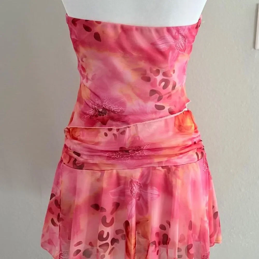 Soly Hux Floral Tube Top Mini Skirt Set Y2K Beach Vacation Co-Ord Outfit Summer